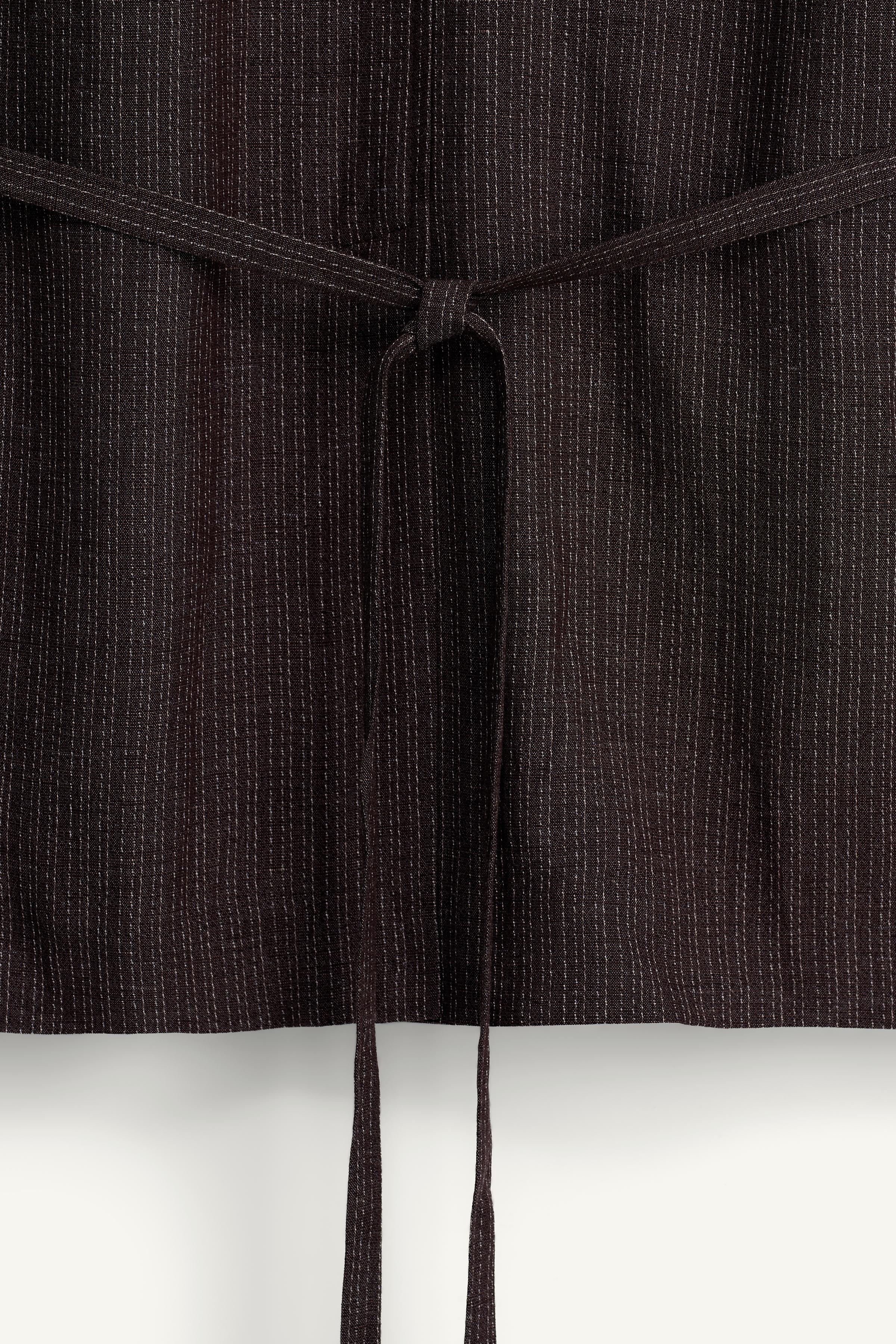 STRIPED VISCOSE - LINEN SUIT JACKET